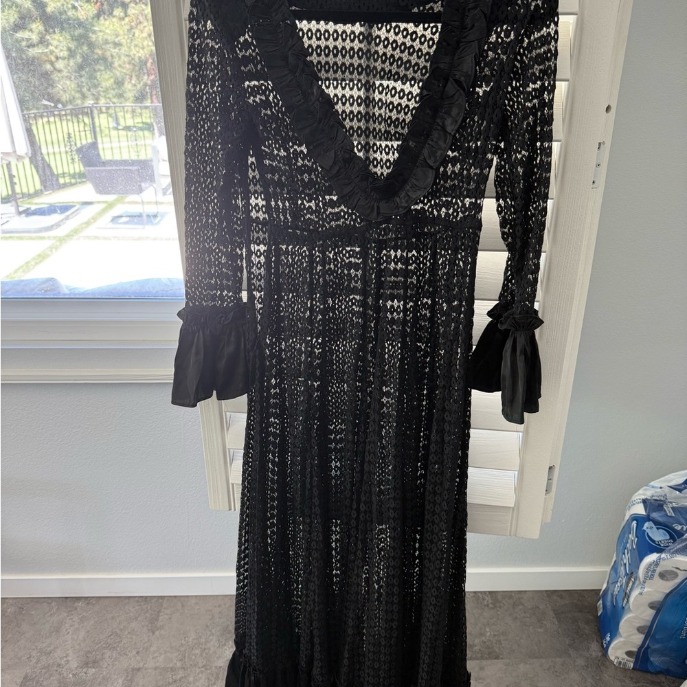 ASOS Women's Black All Over Lace Sheer Maxi Dress